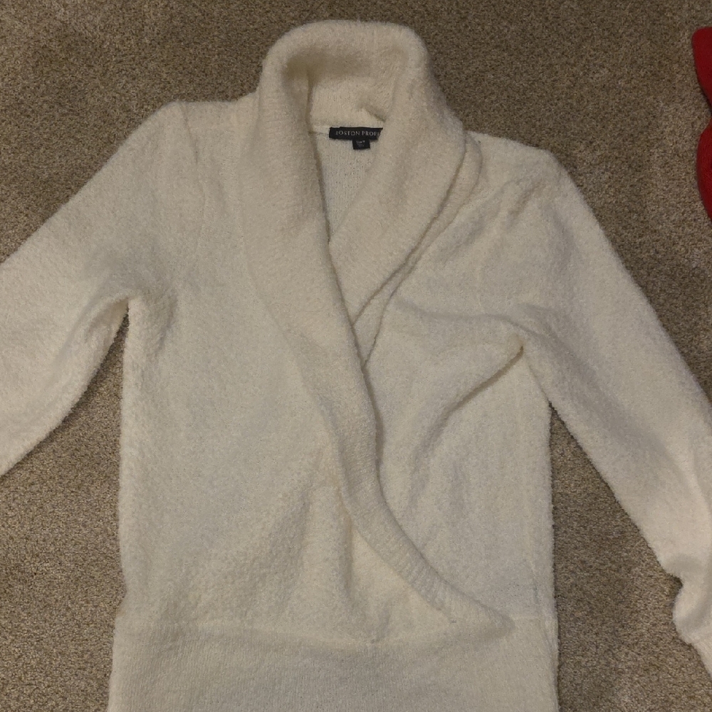 Boston Proper Cream Cowl Neck Sweater